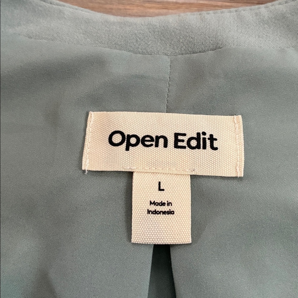 Open Edit Structured Vest Seafoam green 5 Button Women L Office Career Workwear - Picture 4 of 11